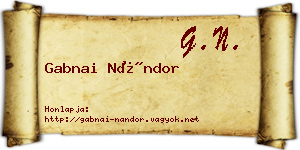 Gabnai Nándor névjegykártya